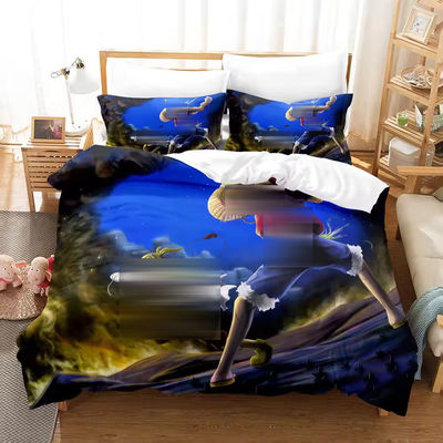 Anti-mito de poeira 3D Impresso Monkey D. Luffy Série Plant Impressão Digital Set de roupa de cama