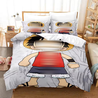 Anti-mito de poeira 3D Impresso Monkey D. Luffy Série Plant Impressão Digital Set de roupa de cama