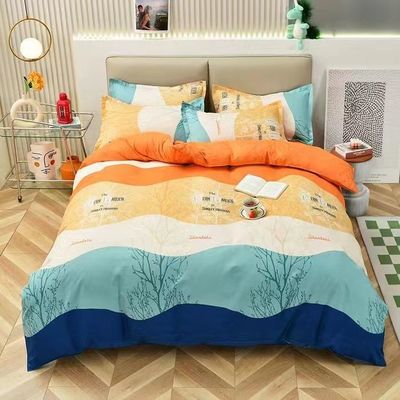 Cores personalizadas Luxo Lençóis de cama 100% algodão Cobertura de cobertor Lençóis de cama Set de roupa de cama