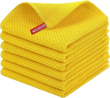 Home OEM Aceitável Fácil de Limpar Kitchen Towel Set com Gancho e Waffle Quadrado Design