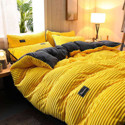 Set de roupa de cama de flanela 4 Pcs Lençóis individuais Conjunto de tecido Densidade 133x72 Queen King Tamanho