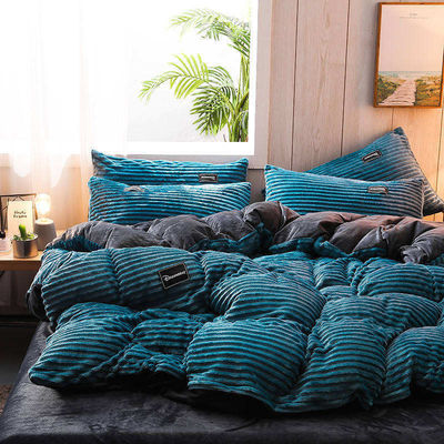 Set de roupa de cama de flanela 4 Pcs Lençóis individuais Conjunto de tecido Densidade 133x72 Queen King Tamanho