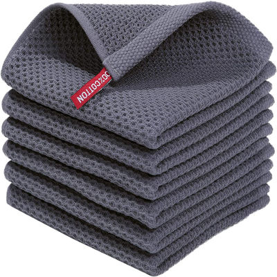 Home OEM Aceitável Fácil de Limpar Kitchen Towel Set com Gancho e Waffle Quadrado Design