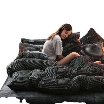 Set de roupa de cama de flanela 4 Pcs Lençóis individuais Conjunto de tecido Densidade 133x72 Queen King Tamanho