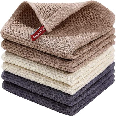 Home OEM Aceitável Fácil de Limpar Kitchen Towel Set com Gancho e Waffle Quadrado Design