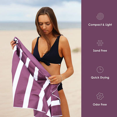 Toalha de Praia de Microfibra Absorvente Custom Impresso e Veludo de Dois lados para diversão na praia