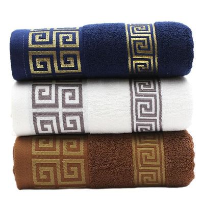 Logotipo do cliente Toalha de secagem rápida Tono escuro Jacquard Toalha de banho Conjunto de presente para casa