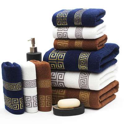 Logotipo do cliente Toalha de secagem rápida Tono escuro Jacquard Toalha de banho Conjunto de presente para casa