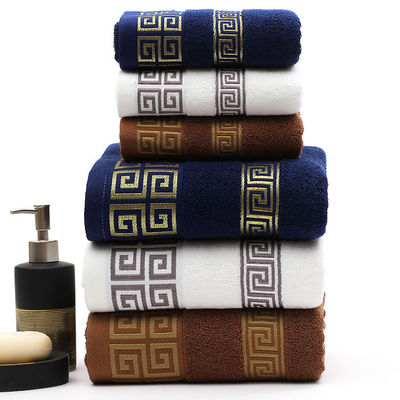 Logotipo do cliente Toalha de secagem rápida Tono escuro Jacquard Toalha de banho Conjunto de presente para casa