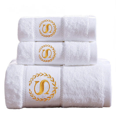 Tempo de entrega 7-15 dias Logotipo personalizado 100% algodão Toalhas de hotel brancas para banheiro