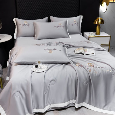 Set de cobertor de verão leve de lençóis de 4 peças Set de roupas de cama de luxo com vantagem de frio 2,5-3 kg