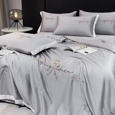Set de cobertor de verão leve de lençóis de 4 peças Set de roupas de cama de luxo com vantagem de frio 2,5-3 kg