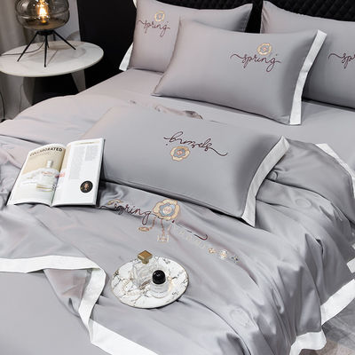Set de cobertor de verão leve de lençóis de 4 peças Set de roupas de cama de luxo com vantagem de frio 2,5-3 kg