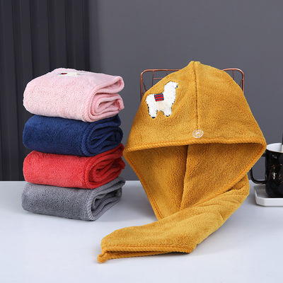 Chapéu de chuveiro unisex toalha de cabelo seco de espessamento personalizado chapéu de banho elástico para sustentável