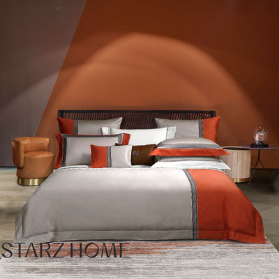 Set de roupa de cama de hotel 100% algodão 4pcs lençóis planos e cobertor de cobertor para cama grande