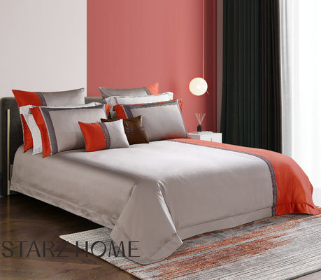 Set de roupa de cama de hotel 100% algodão 4pcs lençóis planos e cobertor de cobertor para cama grande