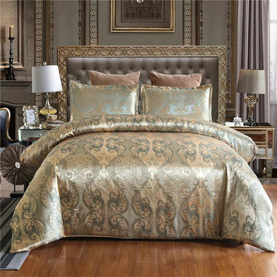 200TC Brocade Jacquard Satin Tecido 3 peças Set para 1,8m Cama Cobertura Quilt Lençóis