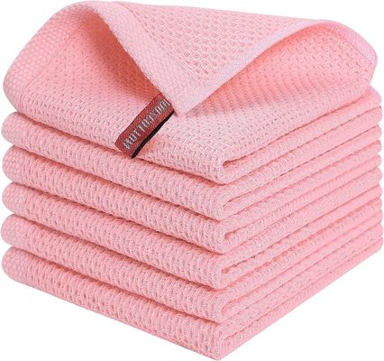 Aceitação de OEM de algodão puro de honeycomb Kitchen Square Towel Set para fornecimento transfronteiriço