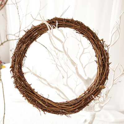 Janela e porta de festas pendurado Rattan Ring Artifi para 35cm Natural Vinhas de coroas