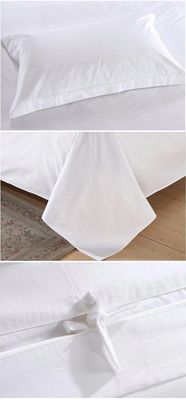 4 peças 60s 300tc 100% algodão branco satin conjunto de roupa de cama para Luxury 5 Star Resort Hotel