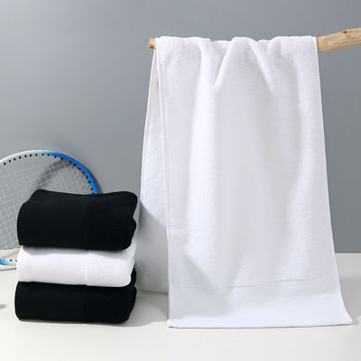 Home Hotel Traveling Spa Toalha de algodão puro com impressão de logotipo personalizado branco preto