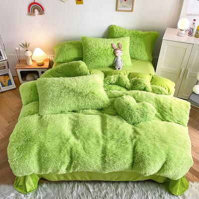 2023 Shaggy Warm Mink Velvet Crystal Bedding Solid Duvet Cover para 1,5m 5 pés Cama 4 Pcs