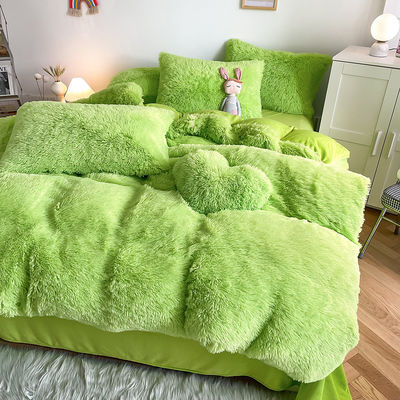 2023 Shaggy Warm Mink Velvet Crystal Bedding Solid Duvet Cover para 1,5m 5 pés Cama 4 Pcs