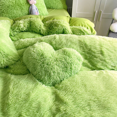 2023 Shaggy Warm Mink Velvet Crystal Bedding Solid Duvet Cover para 1,5m 5 pés Cama 4 Pcs