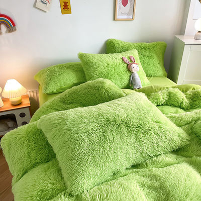 2023 Shaggy Warm Mink Velvet Crystal Bedding Solid Duvet Cover para 1,5m 5 pés Cama 4 Pcs