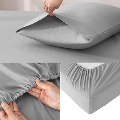 100% de fibra de poliéster, tecido mole, conjunto de roupas de cama de luxo, conjunto de mantas de conforto, microfibra escovada