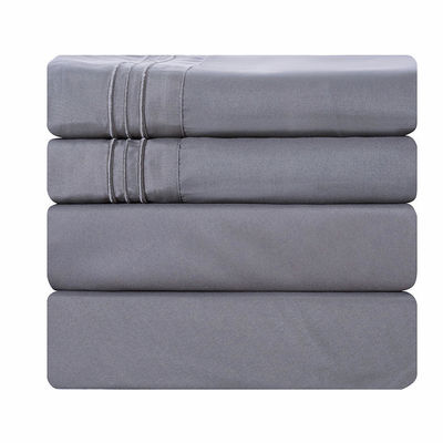 Super King Size Solid Microfiber Lençóis de Cama Conjunto com Tecido e serviço OEM