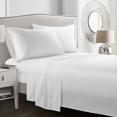 Conjunto de cama macia sustentável 1800TC de algodão egípcio sólido com lençol de cama de cobertor de 4 peças