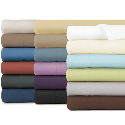 Conjunto de cama macia sustentável 1800TC de algodão egípcio sólido com lençol de cama de cobertor de 4 peças