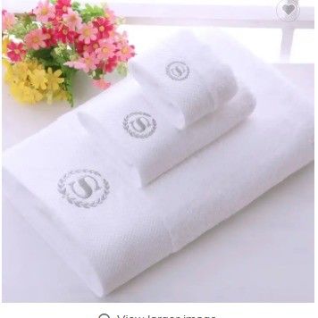 Logotipo personalizado Luxo Hotel 5 estrelas Branco 100% Algodão Dobby Face Toalhas de Banho de Mão
