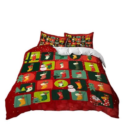 40 conteúdo de tecido Decoração de Natal Cobertura de edredão Natal Feliz Presente Impressão Digital 3D Red Consolator Set de Cama