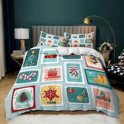 40 conteúdo de tecido Decoração de Natal Cobertura de edredão Natal Feliz Presente Impressão Digital 3D Red Consolator Set de Cama