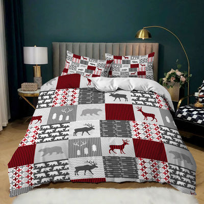 40 conteúdo de tecido Decoração de Natal Cobertura de edredão Natal Feliz Presente Impressão Digital 3D Red Consolator Set de Cama
