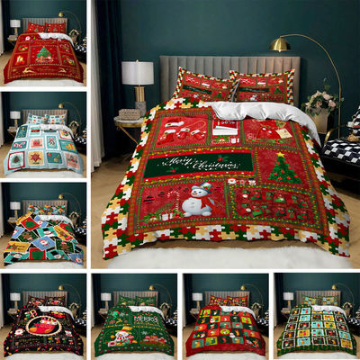 40 conteúdo de tecido Decoração de Natal Cobertura de edredão Natal Feliz Presente Impressão Digital 3D Red Consolator Set de Cama