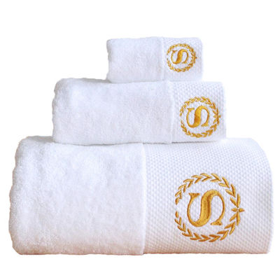 Set de toalhas de banho de hotel de cinco estrelas com tamanho personalizado em SOLID COLOR 16S Toalha de algodão