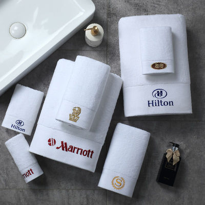 Set de toalhas de banho de hotel de cinco estrelas com tamanho personalizado em SOLID COLOR 16S Toalha de algodão