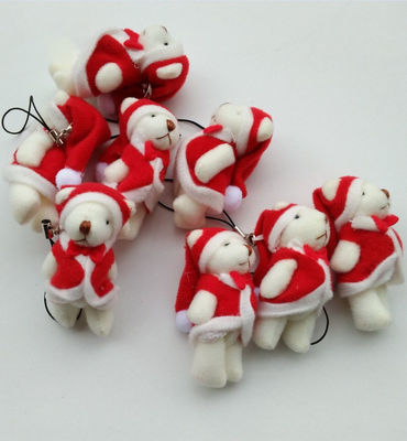 Mini Ursinho de Natal 6cm Plush Toy Teddy Bear Doll Pendente com 6*3*2cm Tamanho