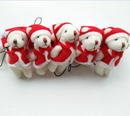 Mini Ursinho de Natal 6cm Plush Toy Teddy Bear Doll Pendente com 6*3*2cm Tamanho