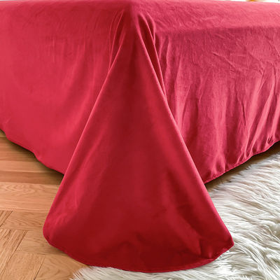 Ins Cor Vermelha Vermelho Mink Veludo Cristal Cama de Cama Conjunto para Inverno Cama de Cama de Cama