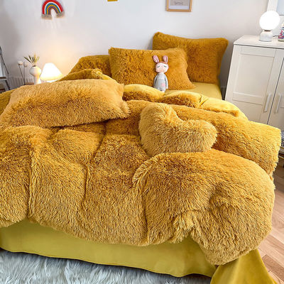 Grupo etário Criança adulta Cor de gengibre Cobre de cobertor pintado simples Conjunto para roupa de cama de inverno