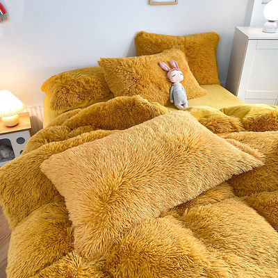 Grupo etário Criança adulta Cor de gengibre Cobre de cobertor pintado simples Conjunto para roupa de cama de inverno