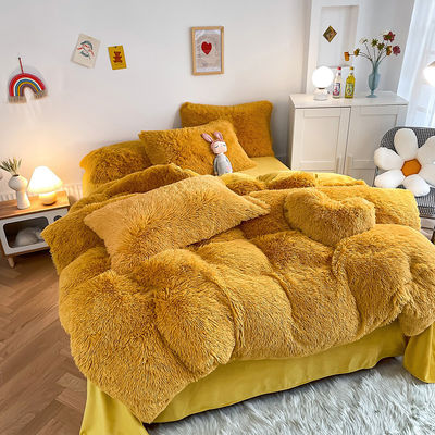 Grupo etário Criança adulta Cor de gengibre Cobre de cobertor pintado simples Conjunto para roupa de cama de inverno