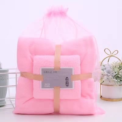 Top-Rated Customizado Cor Coral Fleece espessado Toalha Bath Set perfeito para todas as idades