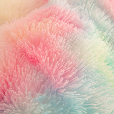 Rainbow Color Falsa Pelúcia Veludo Fluffy Plush Lençóis de Cama Conjunto para Casa Moderna e Decoração