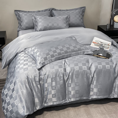 Luxo personalizado Jacquard Bedding Sets Coleções 4 Pcs Pillowcase Covet Sets