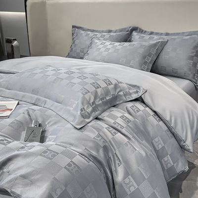 Luxo personalizado Jacquard Bedding Sets Coleções 4 Pcs Pillowcase Covet Sets